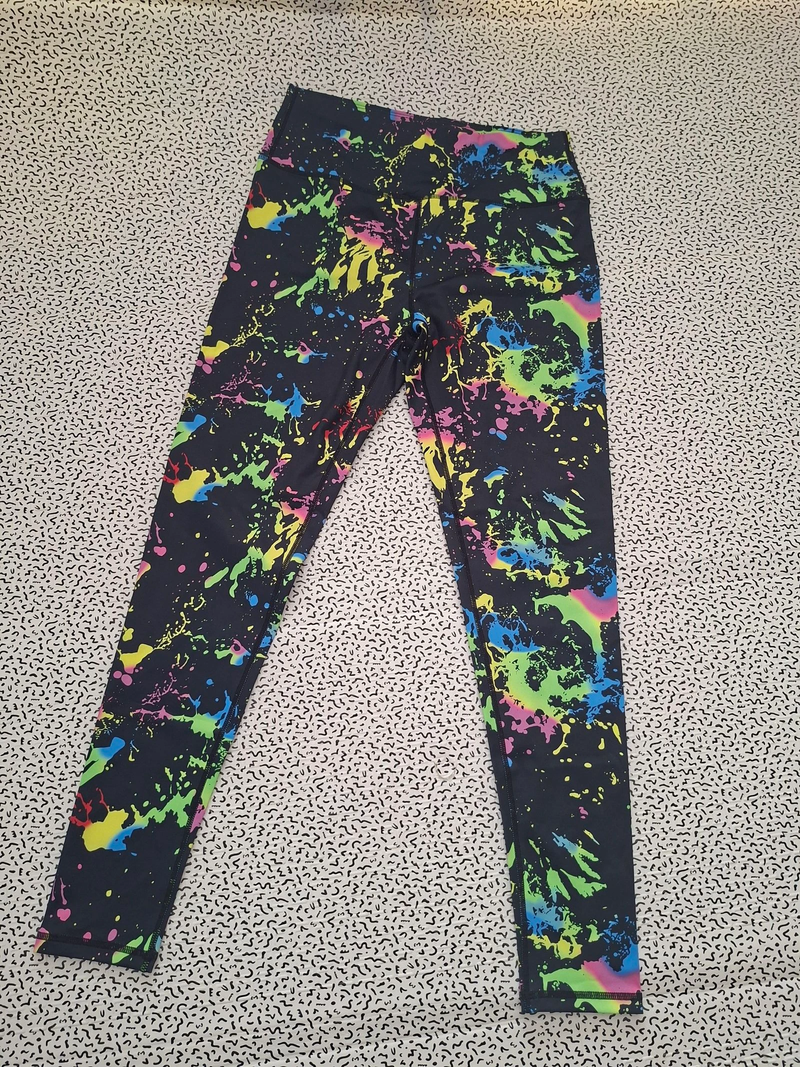 Legging de sport femme L noir multicolore taille haute fitness yoga running